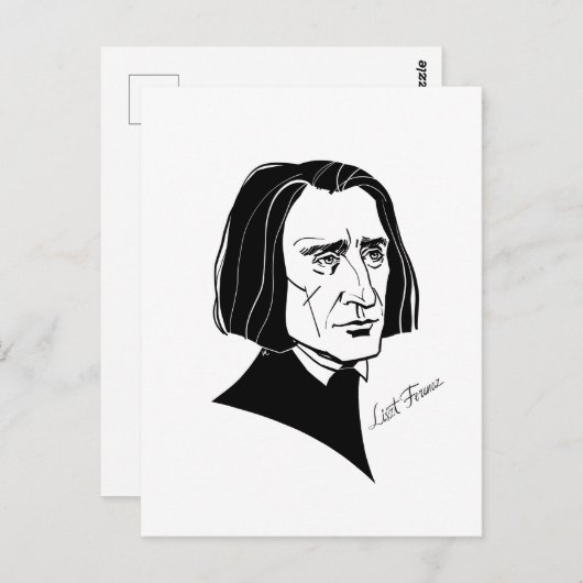 Franz Liszt Postkarte (Vorne/Hinten)