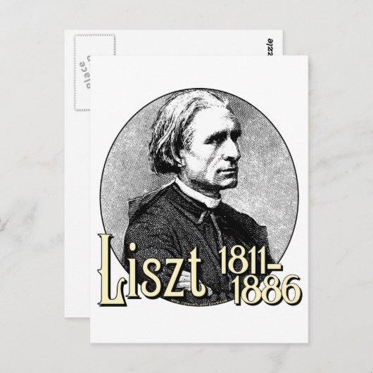 Franz Liszt Postkarte (Vorne/Hinten)