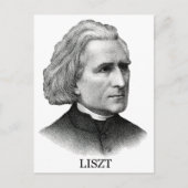 Franz Liszt, schwarz Postkarte (Vorderseite)