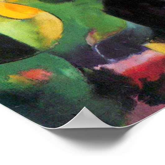 Franz Marc - Abstrakt mit Rindern Poster (Ecke)