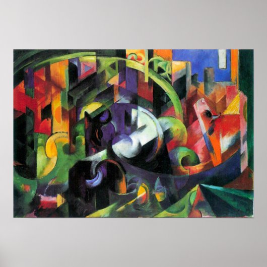 Franz Marc - Abstrakt mit Rindern Poster (Vorne)