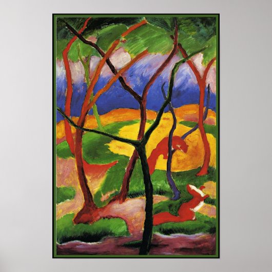 Franz Marc abstrakte Kunst, Weasels Playing Poster (Vorne)