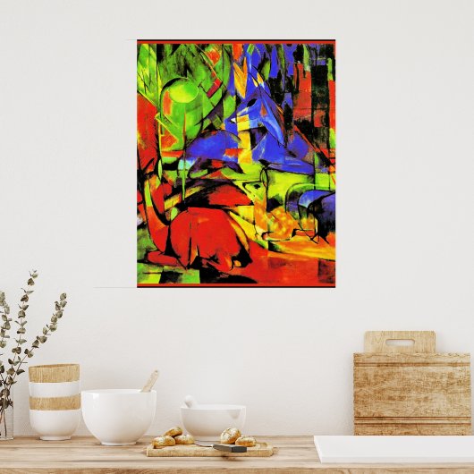 Franz Marc abstrakte Kunstwerke, Kampfformen Poster (Küche)
