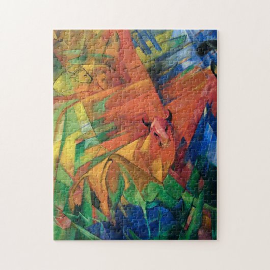 Franz Marc Animals in einer Landschaft farbenfroh Puzzle (Vertikal)