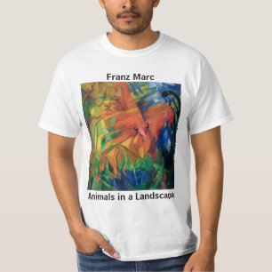 Franz Marc Animals in einer Landschaft in Weiß T-Shirt
