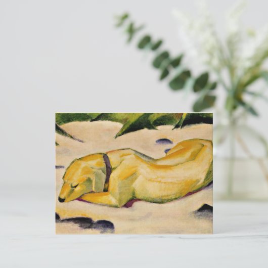 Franz Marc art, Hund lügen in der Sonne Karte (Stehend Vorderseite)