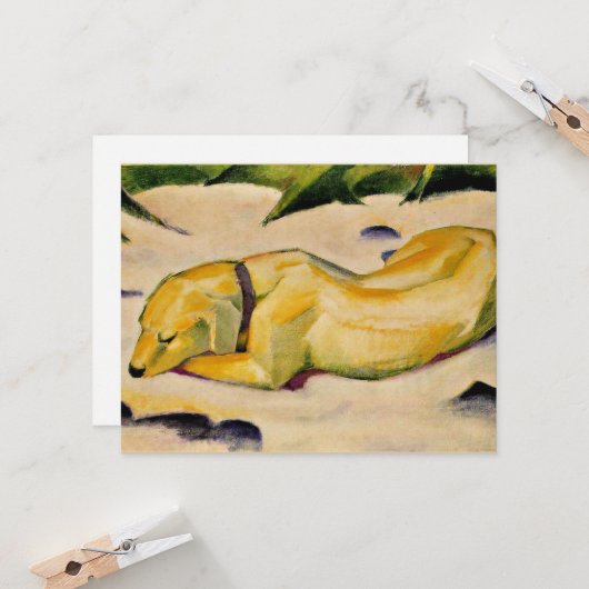 Franz Marc art, Hund lügen in der Sonne Karte (Vorderseite/Rückseite Beispiel)