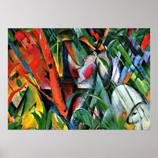 Franz Marc Art: Im Regen Poster (Vorne)