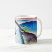 Franz Marc Berühmtes Gemälde Blaues Pferd farbenfr Kaffeetasse (VorderseiteRechts)