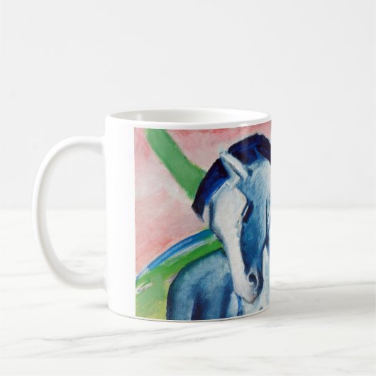 Franz Marc Berühmtes Gemälde Blaues Pferd farbenfr Kaffeetasse (Links)