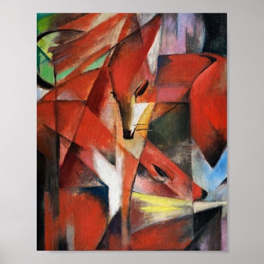 Franz Marc Berühmtes Malen der Füchse Poster (Vorne)