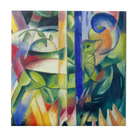 Franz Marc Berühmtes Malen von kleinen Bergziegen Fliese (Vorderseite)