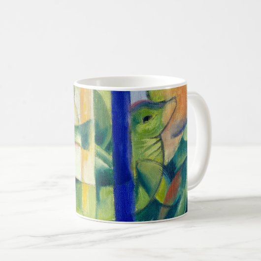 Franz Marc Berühmtes Malen von kleinen Bergziegen Kaffeetasse (VorderseiteRechts)