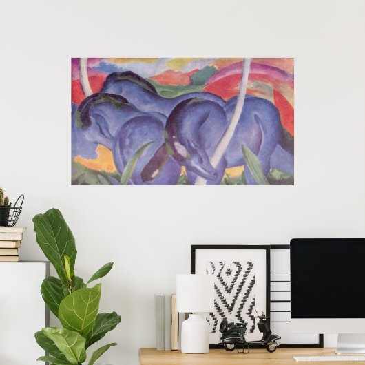 Franz Marc - Big Blue Horse 1911 Leinwand Equine Poster (Heimbüro)