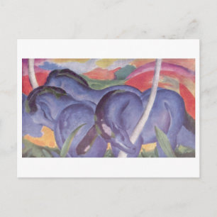 Franz Marc - Big Blue Horse 1911 Leinwand Equine Postkarte