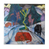 Franz Marc Bison im Winter (Roter Bison) Fliese (Vorderseite)