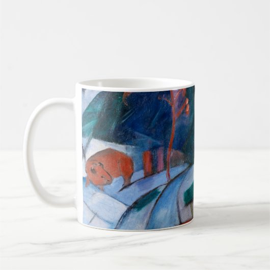 Franz Marc Bison im Winter (Roter Bison) Kaffeetasse (Links)