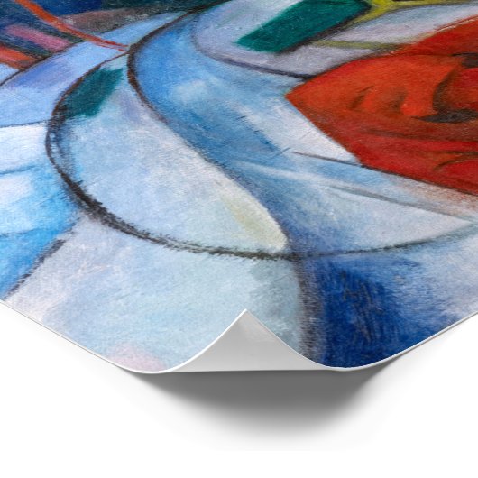 Franz Marc Bison im Winter (Roter Bison) Poster (Ecke)