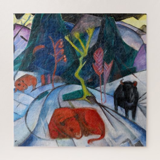 Franz Marc Bison im Winter (Roter Bison) Puzzle (Vertikal)