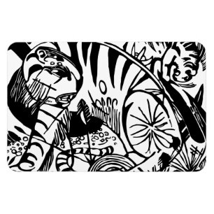 Franz Marc - Black and White Tiger - Abstract Art Magnet