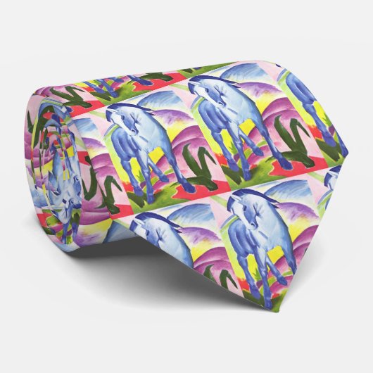 Franz Marc - blaue pferdeartiger Reiter des Pferdi Krawatte (Gerollt)