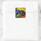 Franz Marc - Blauer Fuchs Quadratischer Aufkleber (Tasche)