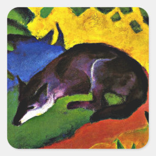 Franz Marc - Blauer Fuchs Quadratischer Aufkleber