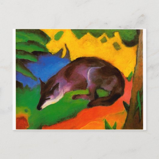 Franz Marc Blue Black Fox Postkarte (Vorderseite)