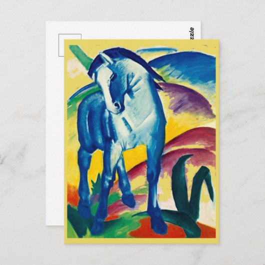 Franz Marc, das blaue Pferd, Art Post Card Postkarte (Vorne/Hinten)