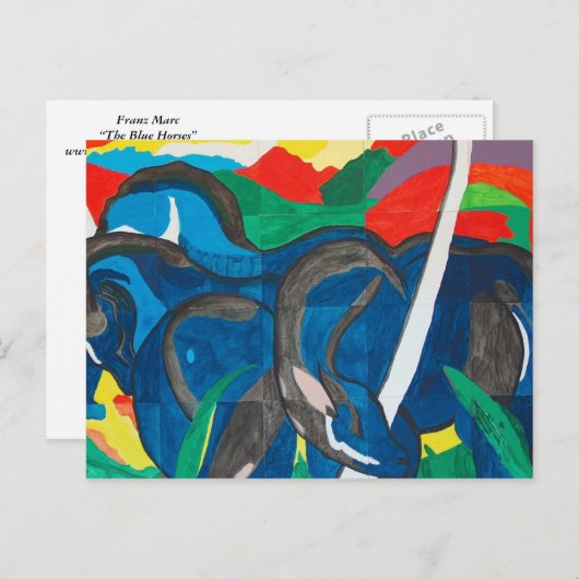 Franz Marc - Das blaue Pferd Postkarte (Vorne/Hinten)