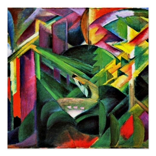 Franz Marc - Deer in a Klostergarten, Poster (Vorderseite)