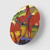 Franz Marc, der Pferdeuhr weiden lässt Runde Wanduhr (Winkel)