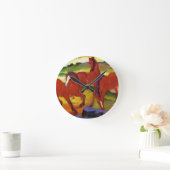 Franz Marc, der Pferdeuhr weiden lässt Runde Wanduhr (Zuhause)