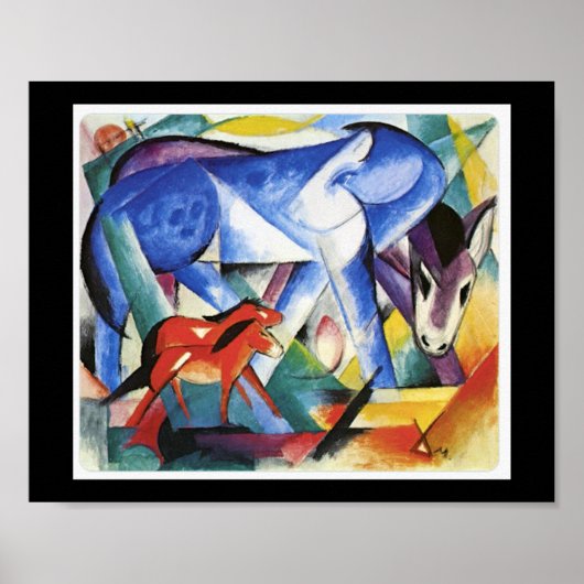 Franz Marc, die ersten Tiere Poster (Vorne)