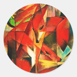 Franz Marc Die Füchse Rotfuchs Moderne Kunst Maler Runder Aufkleber
