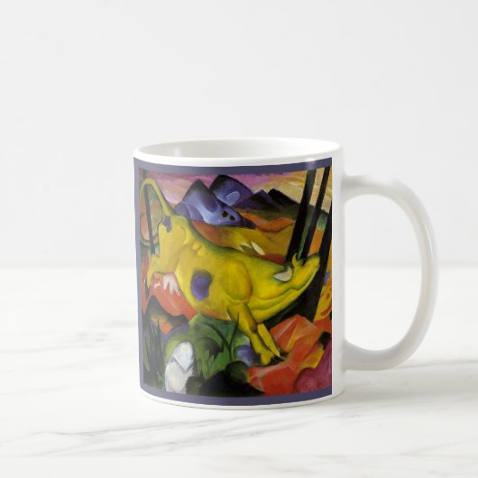 Franz Marc - die gelbe Kuh - Expressionist-Kunst Kaffeetasse (Rechts)