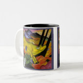 Franz Marc - die gelbe Kuh - Expressionist-Kunst Zweifarbige Tasse (Vorderseite Links)