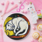 Franz Marc - Die weiße Katze, die schöne Kunstmale Pappteller (Party)