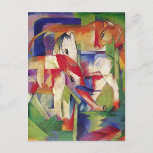 Franz Marc - Elefant, Pferd, Rind, Winter Postkarte (Vorderseite)