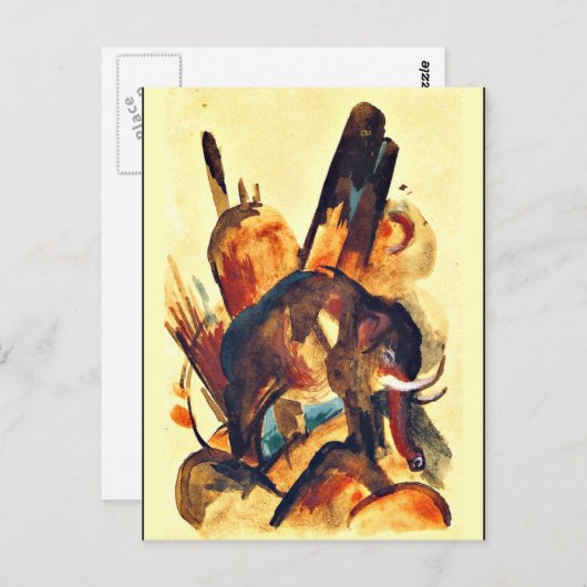 Franz Marc - Elefant Postkarte (Vorne/Hinten)