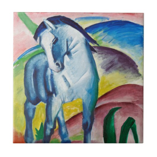 Franz Marc Famous Painting Blue Horse (1911) Fliese (Vorderseite)