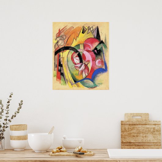 Franz Marc, Farbige Blumen, Poster (Küche)