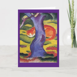 Franz Marc, Fine Art, Cat Hiding Behind a Tree, Karte