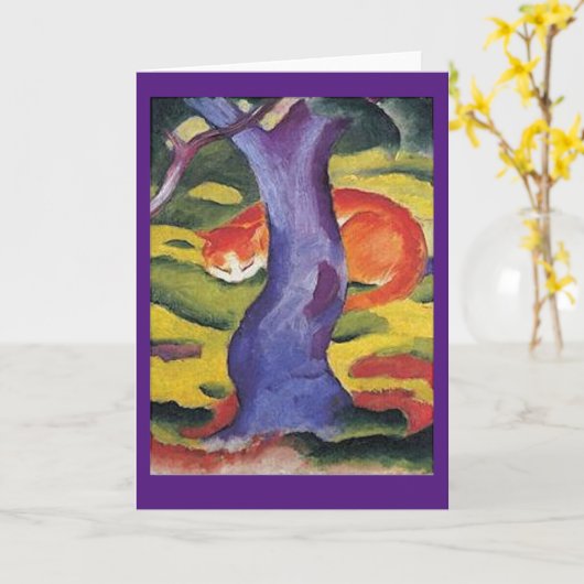 Franz Marc, Fine Art, Cat Hiding Behind a Tree, Karte (Gelbe Blume)