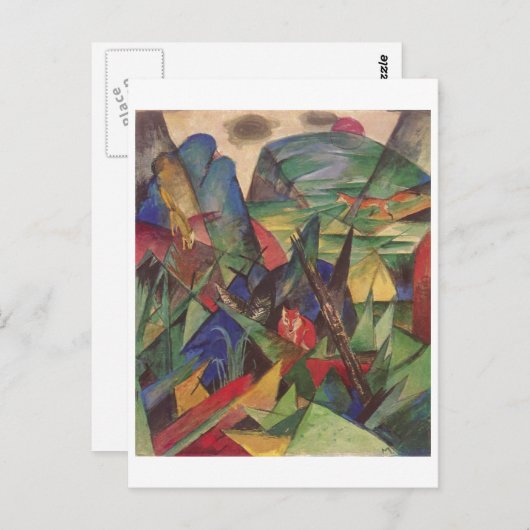 Franz Marc - Füchse 1913 Leinwand Red Fox Sly Postkarte (Vorne/Hinten)