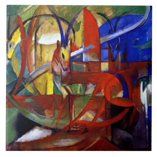 Franz Marc - Gazellen, Fliese (Vorderseite)
