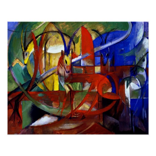 Franz Marc - Gazellen Poster (Vorderseite)