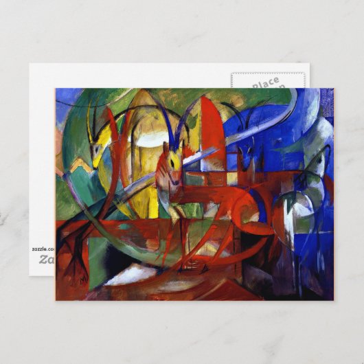 Franz Marc - Gazelles Postkarte (Vorne/Hinten)