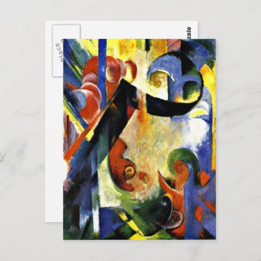 Franz Marc - gebrochene Formulare Postkarte (Vorne/Hinten)