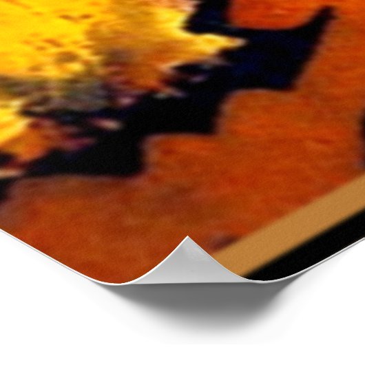 Franz Marc - Gelber Löwe, Blaufüchse, Blaues Pferd Poster (Ecke)